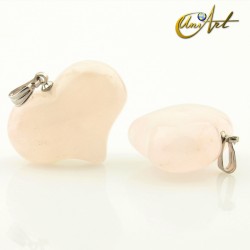 Colgante Corazón Modelo Valentín de piedra natural - Cuarzo Rosa