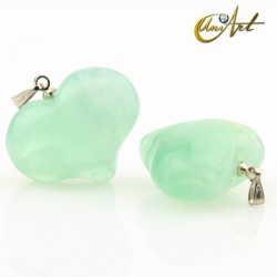 Heart pendant Model Valentin of gemstones - Green Fluorite