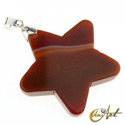 Star pendant of Natural Stone - Carnelian