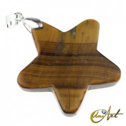 Star pendant of Natural Stone - Tiger Eye