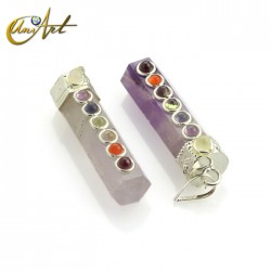 Pencil Point Pendant for the Chakras balance - Amethyst