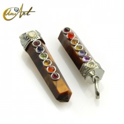 Pencil Point Pendant for the Chakras balance - Tiger Eye