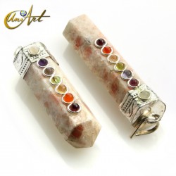 Colgante Punta con las Piedras de los 7 Chakras - Piedra Sol