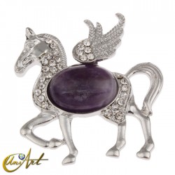 Pegaso, colgante con piedras semipreciosas - Amatista