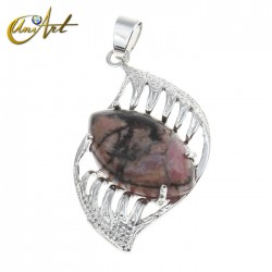 Crystals pendant sinuous model - Rhodonite