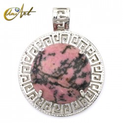 Natural stone pendant model Olympus - Rhodonite