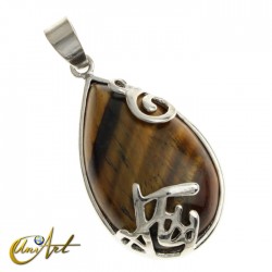 Teardrop crystals pendant - Tiger Eye