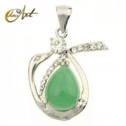 Colgante cisne en minerales - Aventurina Verde