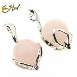 Colgante Zorro en piedra natural - Cuarzo Rosa