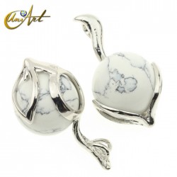 Colgante Zorro en piedra natural - Howlita