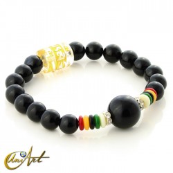 Bracelet with mantra - Black Agate