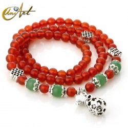 Money necklace bracelet - Carnelian