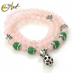 Pulsera collar del dinero - Cuarzo Rosa