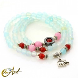 Pulsera multivueltas - elefante - Azul claro