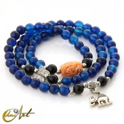 Pulsera multivueltas - elefante - Azul oscuro.