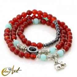 Pulsera multivueltas - elefante - Rojo
