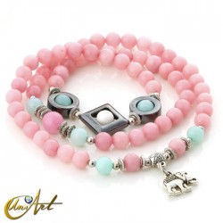 Pulsera multivueltas - elefante - Rosa