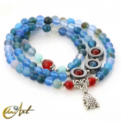 Money frog bracelet - 3-strand - Blue