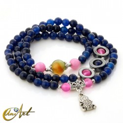 Money frog bracelet - 3-strand - Dark blue.