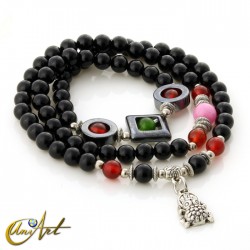 Money frog bracelet - 3-strand - Black