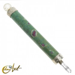 Varita de poder en rubí o labradorita - Rubí zoisita