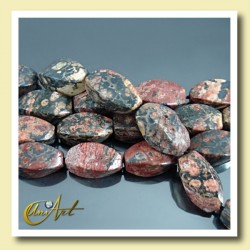 Hilos de cuentas rombo espiral de Jaspe