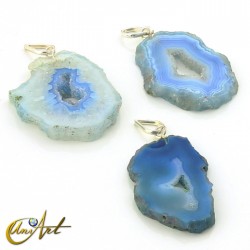 Colgante lámina de ágata - Ágata Azul