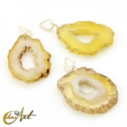 Slap agate pendant - Yellow Agate