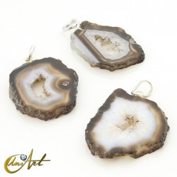 Colgante lámina de ágata - Ágata Marrón