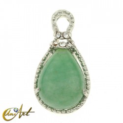 Colgante de aventurina verde - gota