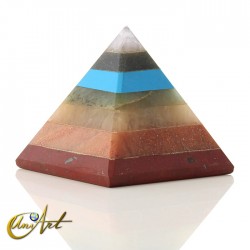 Pirámide con las piedras de los chakras