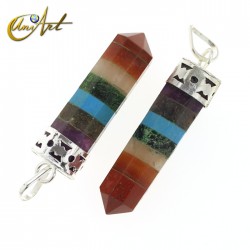 Pencil point pendant for the Chakras balance - Faceted