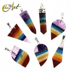 Lot of 10 chakra pendants