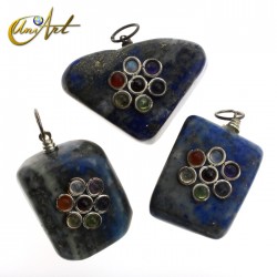 Tumbled stone Chakras pendant - Lapis Lazuli