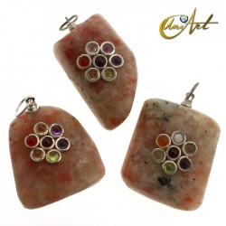 Colgante de los chakras - rodados - Piedra Sol