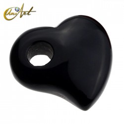 Sodalite, onyx or carnelian heart pendant - Onyx