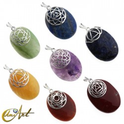 Set with 7 pendants of the chakras - Oval