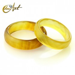 Yellow Agate Ring - briolette - 15