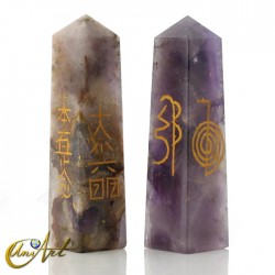 Reiki obelisk conductive in quartz - Amethyst