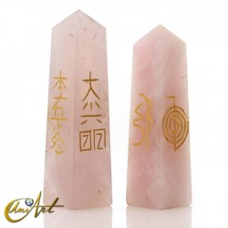 Reiki obelisk conductive in quartz - Rose Quartz