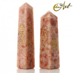 Obelisk form conductor with Reiki symbols - Sun Stone