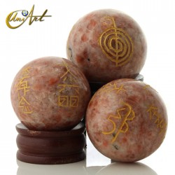 Sphere with Reiki symbols - Sun Stone