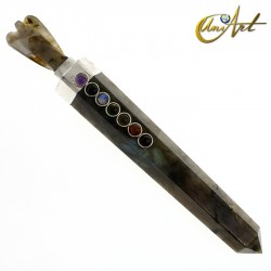 Stone Healing Wand with angel and Chakras´stones - Labradorite
