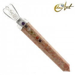 Stone Healing Wand with angel and Chakras´stones - Sun Stone