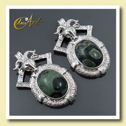 pendant Goat Model with Varied Gemstones - Green Jasper