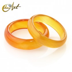 Amber agate ring - 19