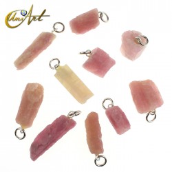 Rough rose Tourmaline pendant (Rubelite)