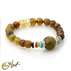 Pulsera de ágata con mantra, pequeña - Ágata Dragón