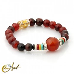 Agate bracelet with mantra, small - Ágata miracle