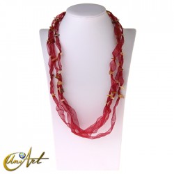 Organza necklace with chip for donut - Agate